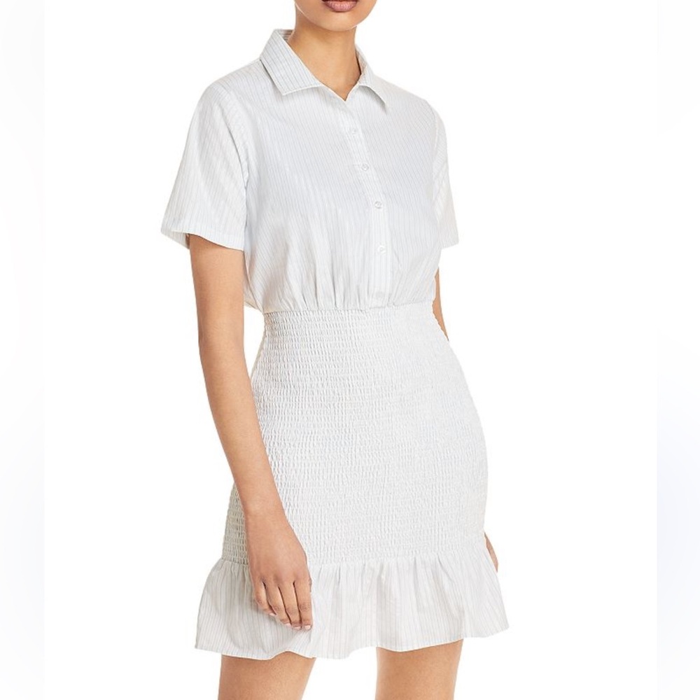 NWOT AQUA SMOCKED SHIRT DRESS M